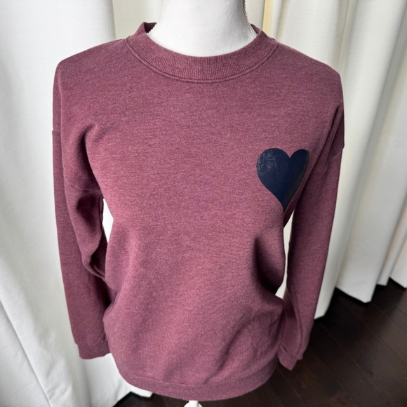 SPRWMN Heart Sweatshirt in Pinot, Size Small, NWT - Picture 5 of 13